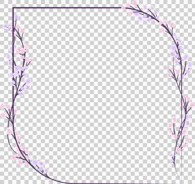 Decorative floral frame with tiny flower isolated on background Stock Illustration