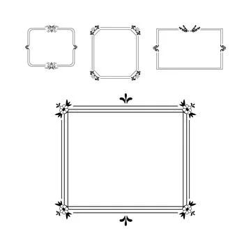 Decorative floral frames collection for design elegance Stock Illustration