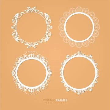 Decorative floral frames vector set Stock Illustration