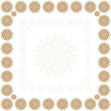 Decorative Floral Mandala Border Frame Design Elegant Geometric Floral Ornament  Stock Illustration
