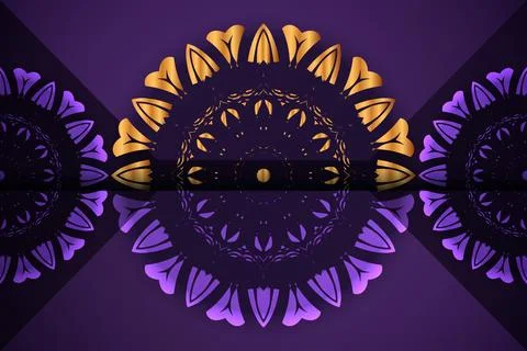 Decorative Floral Mandala Composition With Central Flower Core And Geometric Illustrazione stock