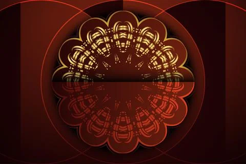 Decorative Floral Mandala Composition With Central Flower Core Geometric Stock Illustration