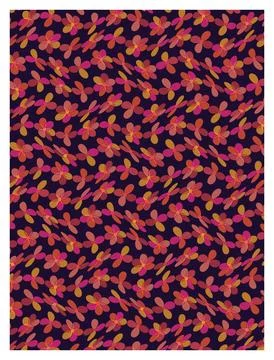 Decorative floral pattern with repeating colorful flower shapes vector art. Stock Illustration
