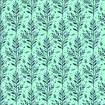 Decorative floral seamless pattern with botanical artwork for digital print Stock Illustration