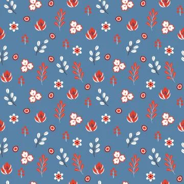 Decorative floral vector seamless pattern design Stock Illustration