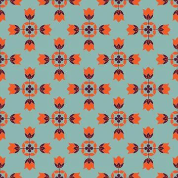 Decorative floral vector seamless pattern design Stock Illustration