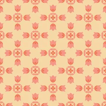Decorative floral vector seamless pattern design Stock Illustration