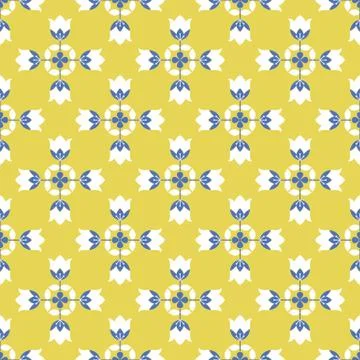Decorative floral vector seamless pattern design Stock Illustration