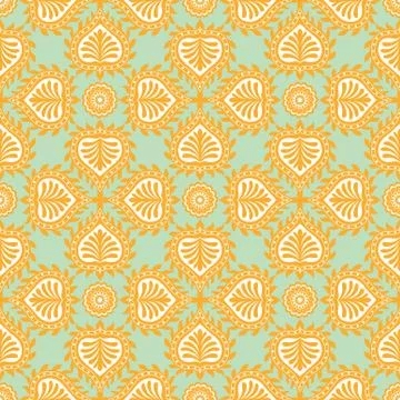 Decorative floral vector seamless pattern design Stock Illustration