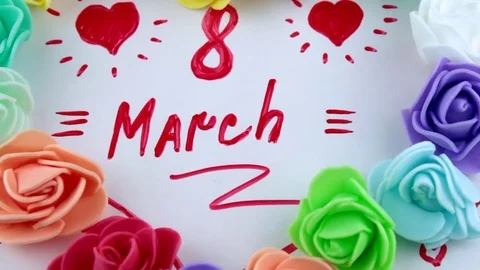 Decorative florets in the form of heart Stock Footage 85089596