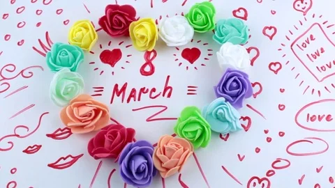 Decorative florets heart Stock Footage 85089585