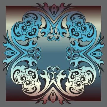 Decorative florid tile Stock Illustration