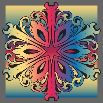 Decorative florid tile Stock Illustration