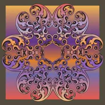 Decorative florid tile Stock Illustration
