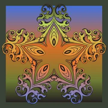 Decorative florid tile Stock Illustration