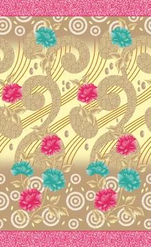 Decorative flower design with digital background Stock Illustration