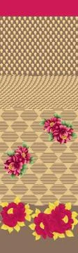 Decorative flower design with digital background Stock Illustration