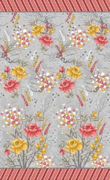 Decorative flower design with digital background Stock Illustration