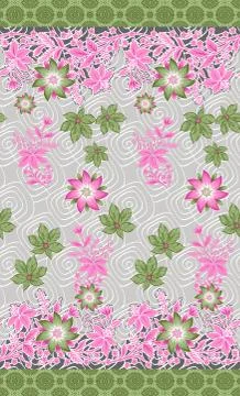 Decorative flower design with digital background 스톡 일러스트