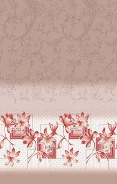 Decorative flower design with digital background Stock Illustration