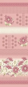 Decorative flower design with digital background Stock Illustration