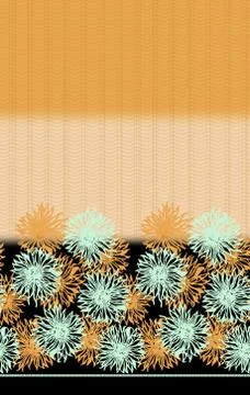 Decorative flower design with digital background Stock Illustration