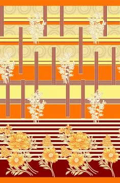 Decorative flower design with digital background Stock Illustration