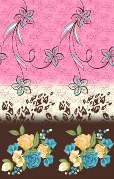 Decorative flower design with digital background Stock Illustration