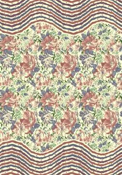 Decorative flower design with digital background Stock Illustration