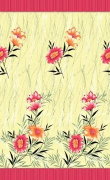 Decorative flower design with digital background Stock Illustration