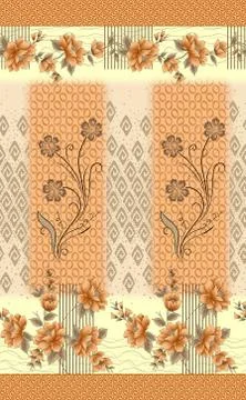 Decorative flower design with digital background Stock Illustration