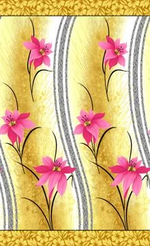 Decorative flower design with digital background Stock Illustration