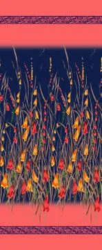 Decorative flower design with navy background Stock Illustration