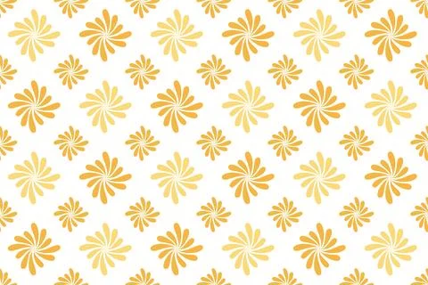 Decorative Flower Pattern with Alternating Golden Orange and Pale Yellow Pi.. Stock-Illustration