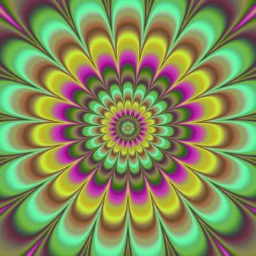 Decorative flower pattern in retro style - digitally rendered graphic Stock Illustration