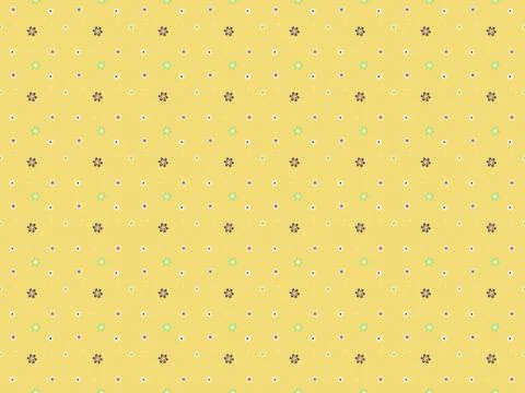 Decorative flower as seamless pattern isolated on yellow background ep15 イラスト素材