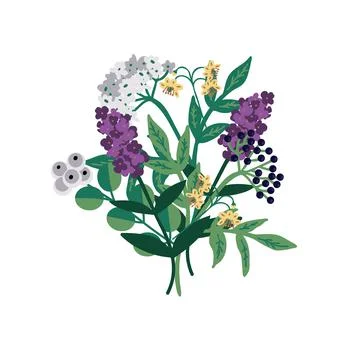 Decorative flowers bunch Stock Illustration