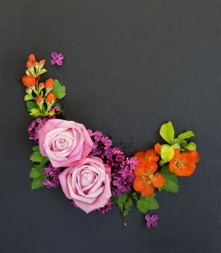 Decorative flowers composition Stock Photos