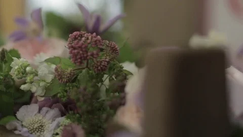 Decorative Flowers in a Crate Stock Footage 76873485