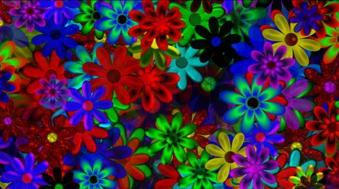 Decorative Flowers Dark Motion Background Stock-Footage 49052461