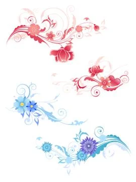 Decorative flowers Stock Illustration