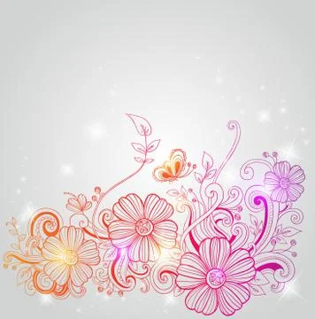 Decorative flowers Stock Illustration