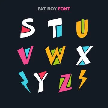 Decorative font in a bold comic style, for titles and labels. Illustrazione stock