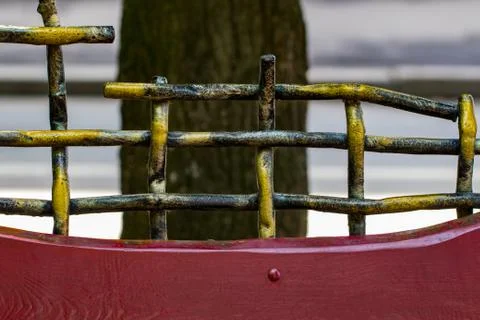 Decorative forged elements for processing modern metal gates Stock Photos