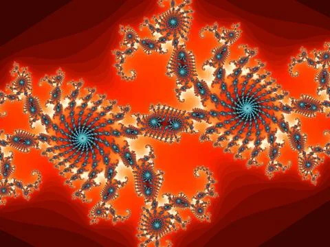 Decorative fractal pattern with spirals Stockillustratie