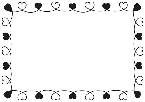 Decorative frame with alternating hearts. Stock Illustration