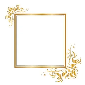 Decorative frame and border, Square, Golden frame Vector illustration. 스톡 일러스트