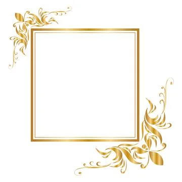 Decorative frame and border, Square, Golden frame Vector illustration. 스톡 일러스트
