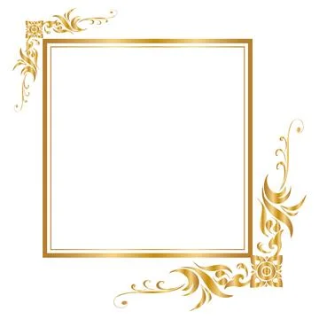 Decorative frame and border, Square, Golden frame Vector illustration. 스톡 일러스트