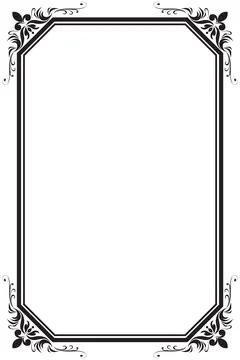 Decorative frame and borders, Black frame, Thai pattern, Vector illustration. Stock Illustration